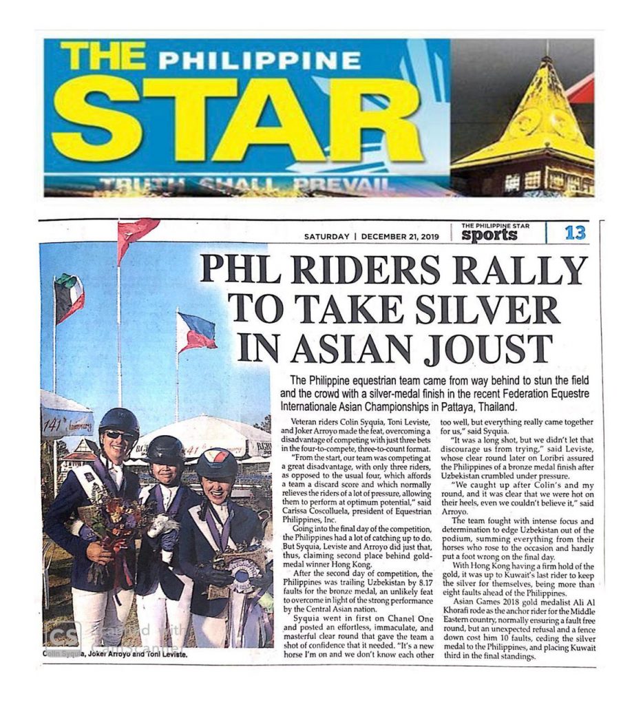 PHL RIDERS RALLY TO TAKE SILVER IN ASIAN JOUST